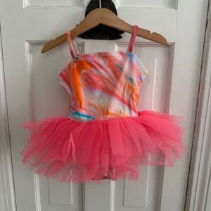 Watercolor Marble Tutu Swimsuit - ILOVEPLUM